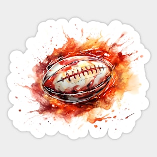 Flamming Rugby Ball Sticker